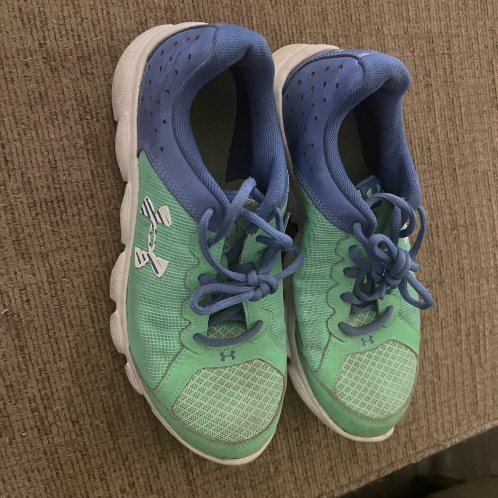 Under Armour Kids' Blue and Green Athletic Shoes